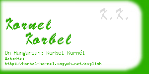 kornel korbel business card